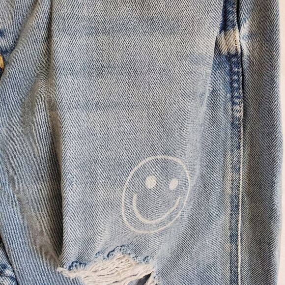 Hollister Face Jeans 9R 29 X 25 1/2 Distressed Ultra High Rise Mom Blue - Picture 6 of 16